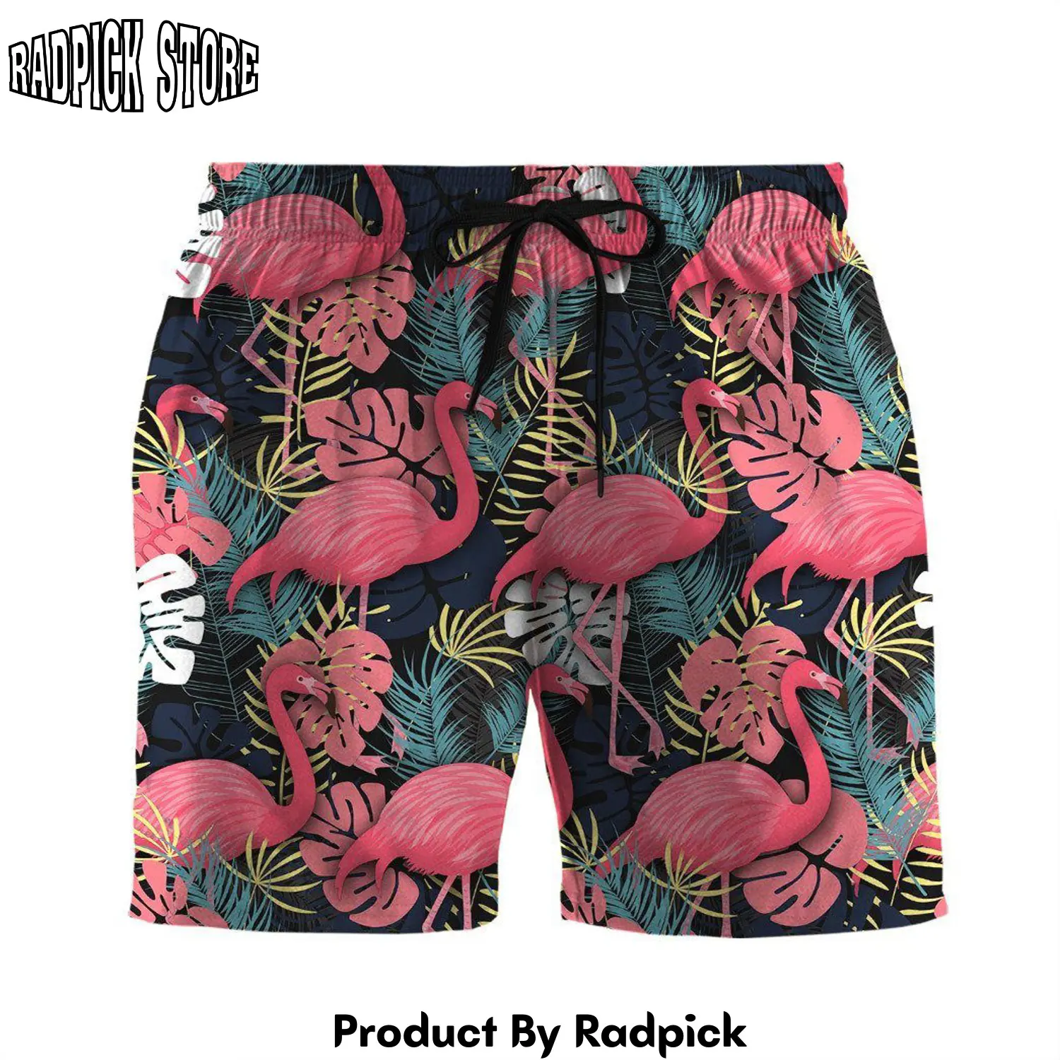 Radpick 3d flamingo hawaii custom beach shorts swim trunks rp631524
